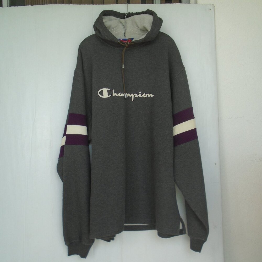 Champion Mens Pullover Sweatshirt Hoodie Size XXL Grey